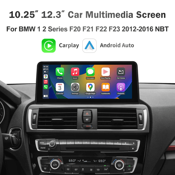 10.25" / 12.3" Car Multimedia Linux Screen with Apple CarPlay & Android Auto For BMW 1 2 Series 2004-2019 with CCC/CIC/NBT/EVO System