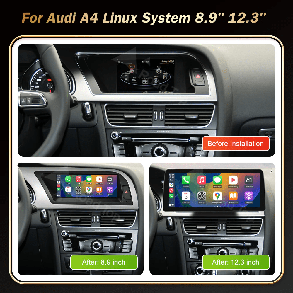 Photo: 8.9″ / 12.3″ Car Multimedia Linux Screen with Apple CarPlay & Android Auto For AUDI Q5 2009-2017 with MIB, Low-end,...