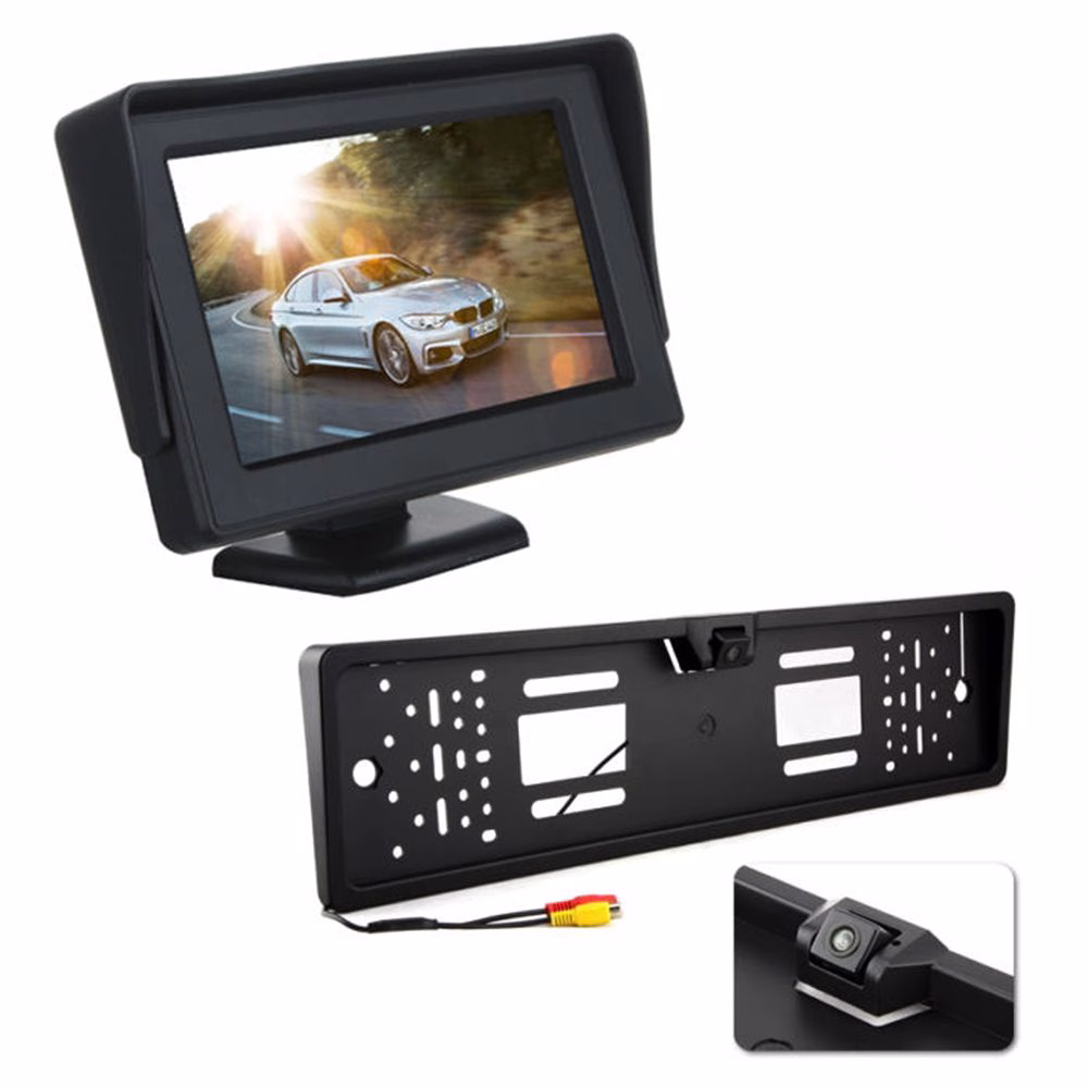 4.3″ Inch 12v In Car Dash Monitor Screen w/ Car Numberplate Parking Camera Kit - incarmusic.co.uk