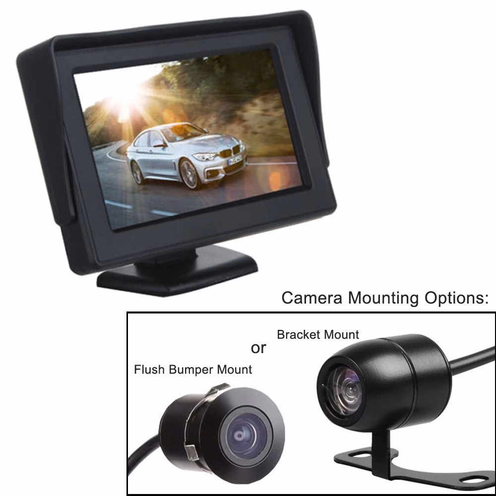 4.3 Inch 12v In Car Dash Monitor Screen with Rearview Reverse Parking Camera Kit - incarmusic.co.uk