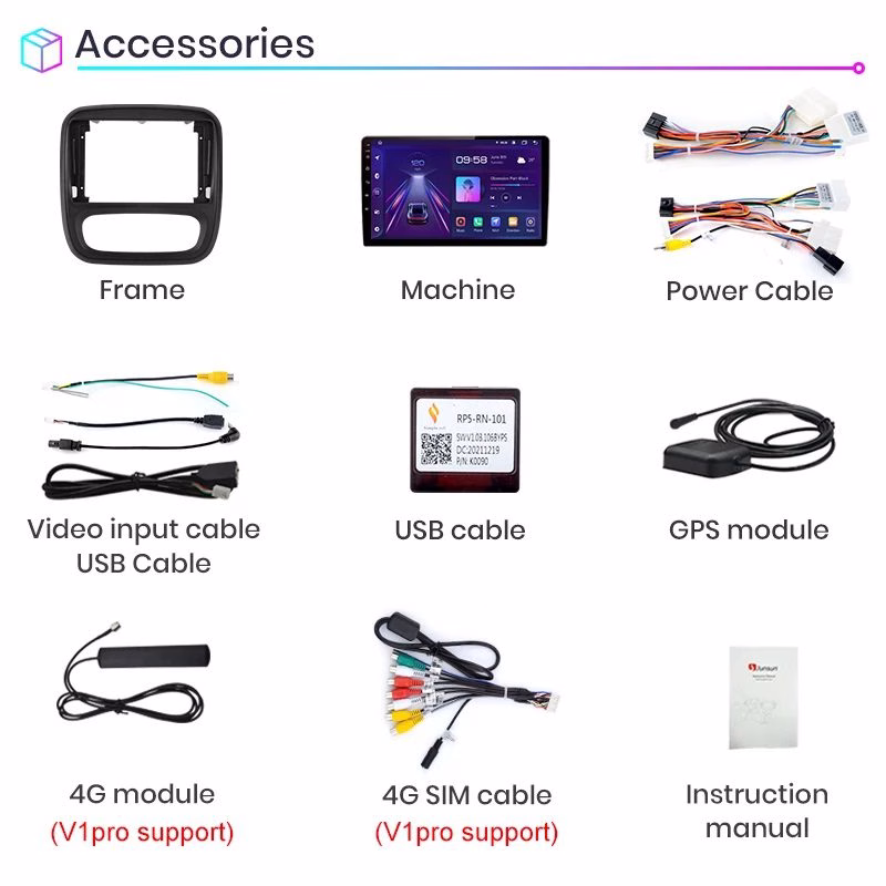 9″ GPS Navigation Radio Android System Car Multimedia Player With Apple CarPlay & Android Auto, Bluetooth, Wifi, Usb, Aux...