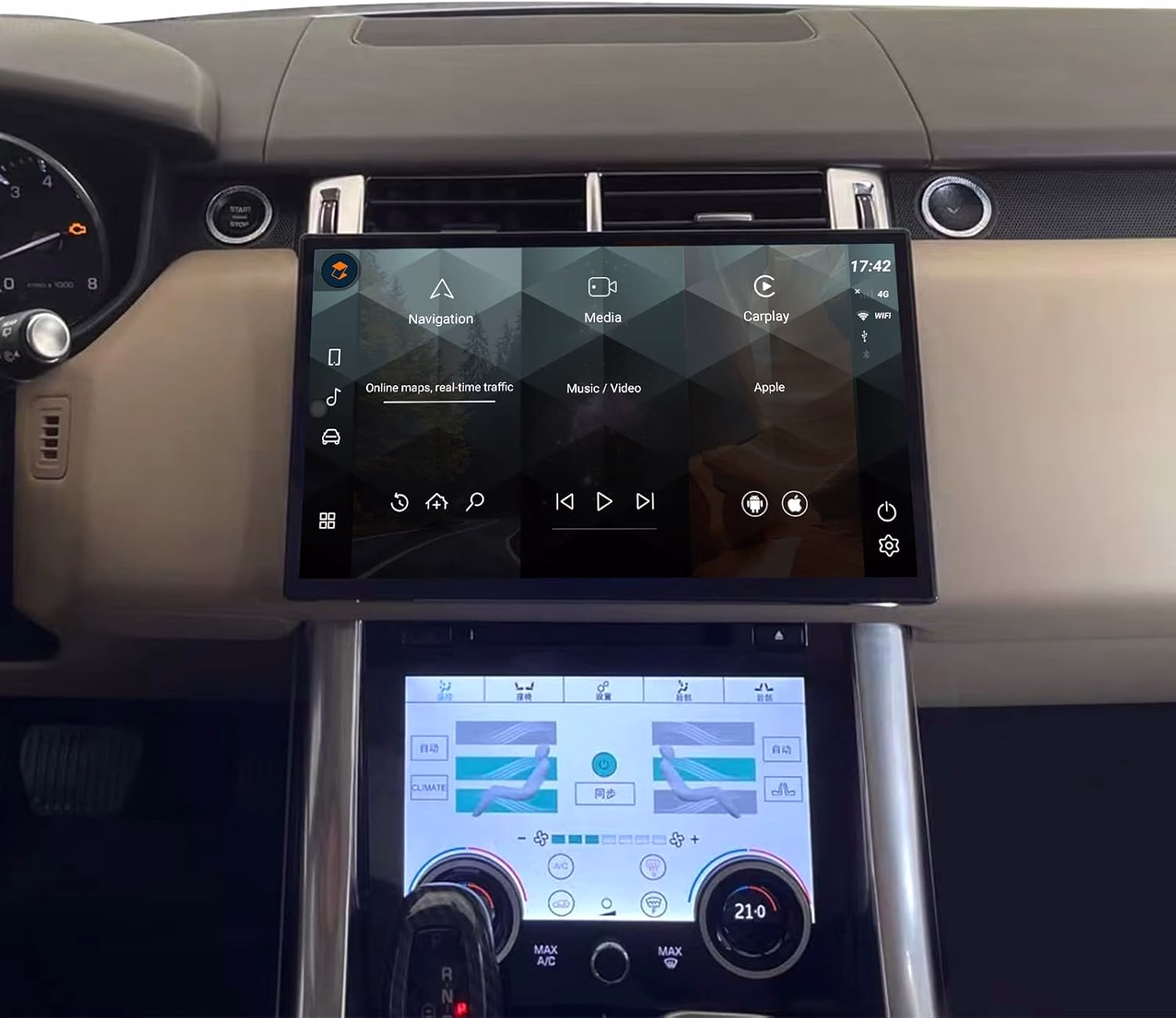 13.3” 2K Screen For Range Rover Sport L494 & Range Rover Vogue L405 2013-2020 Android Apple CarPlay Multimedia Player -...