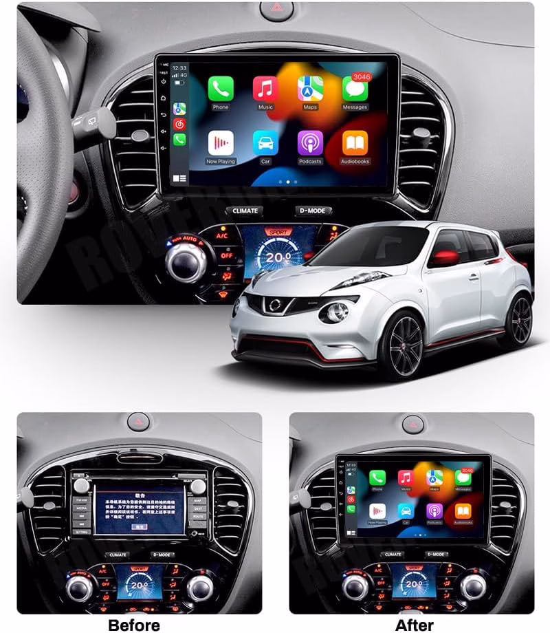 9” Android Multimedia Carplay Stereo With Bluetooth, Wifi, Usb, Aux Custom Fit For Nissan Juke 2010-2019 Nissan...
