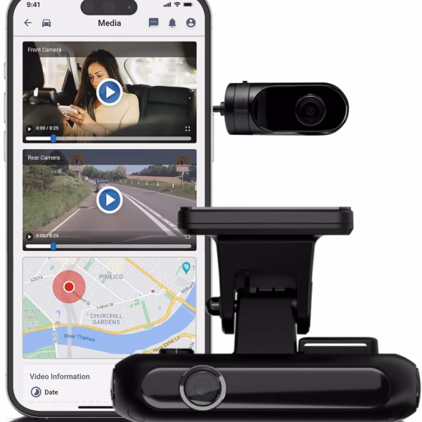 Rewire Security 4G Dual Dashcam – Front Rear HD Live Video with Cloud Based Footage Management App for Personal & Fleet...