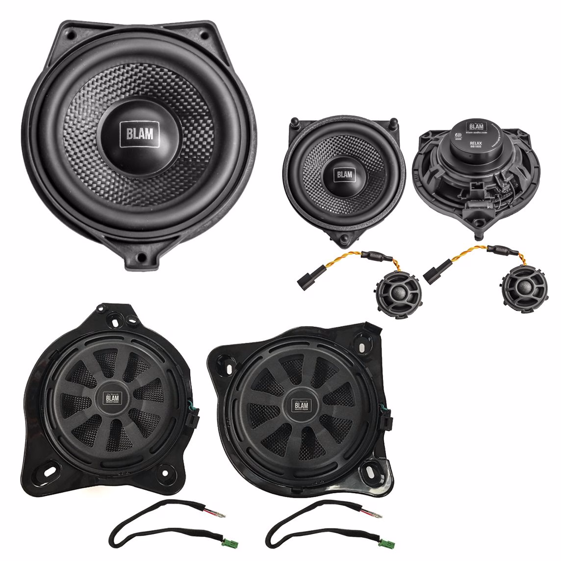 SFK-MB01 BLAM Audio Upgrade Custom Package With 2-Way Component Woofers, 1 Centre Speaker And Subwoofers for Mercedes C, E,...