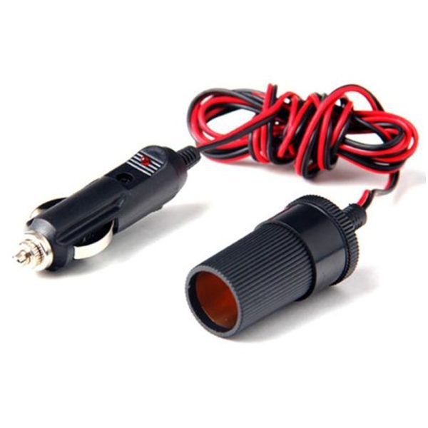 Black 12V Car Cigar Lighter Socket Extension Cable Lead 2M 5A