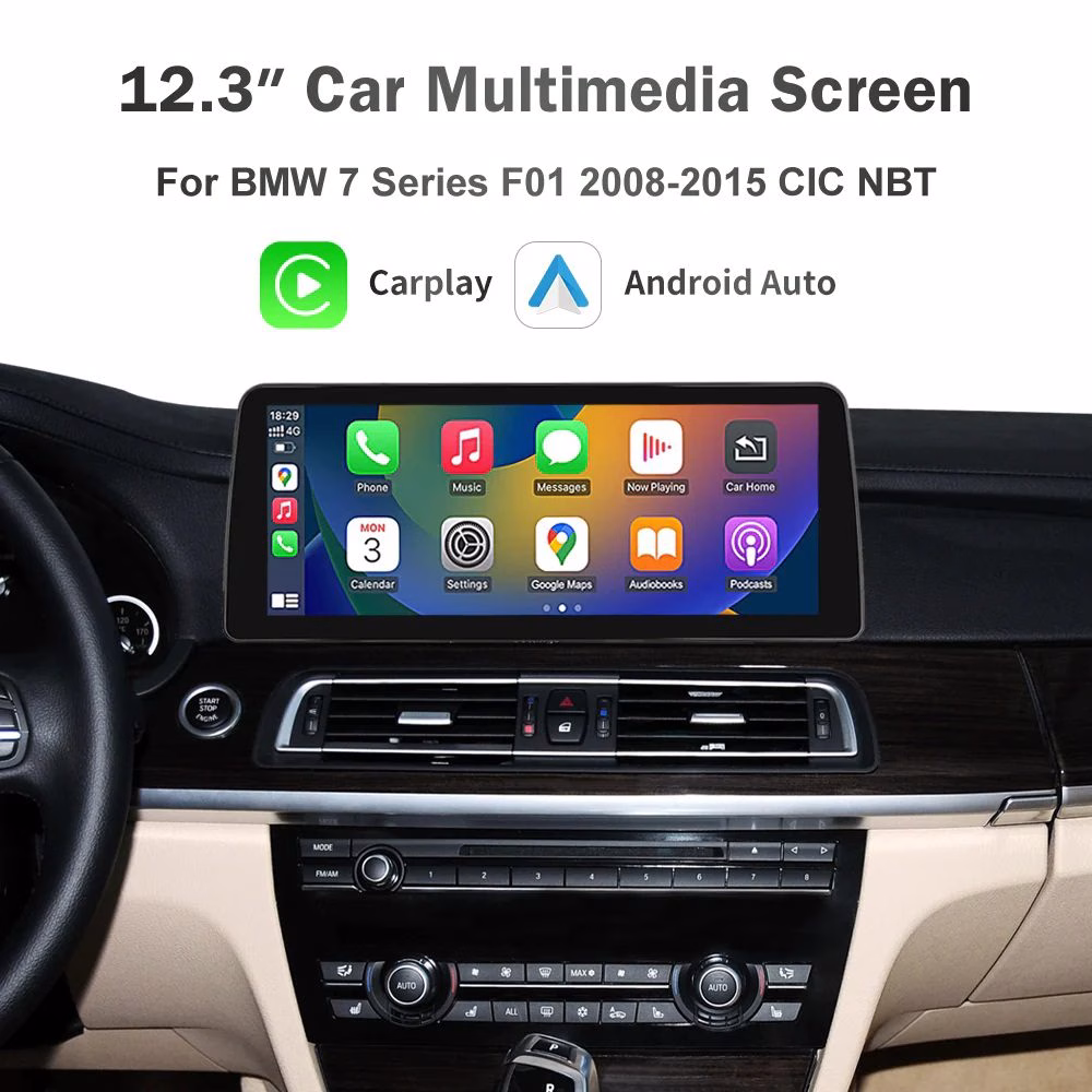 12.3″ Car Multimedia Linux Screen with Apple CarPlay & Android Auto For BMW 7 Series F01 2008-2015 with CIC/NBT System -...