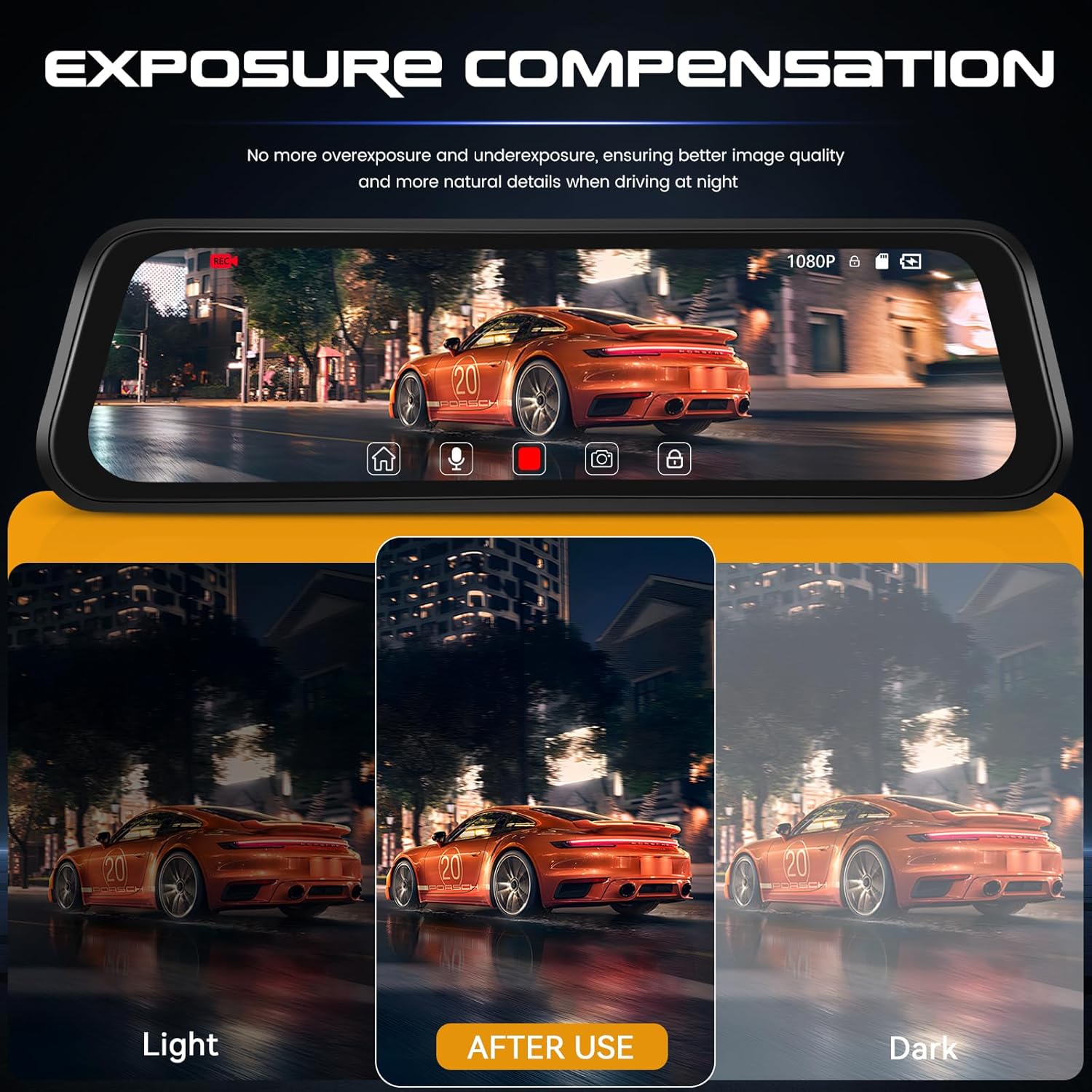 9.66″ Touch Screen Car Dvr Camera Rear View Mirror 2K Front Dash Cam FHD 1080P Rear Video Recorder - incarmusic.co.uk