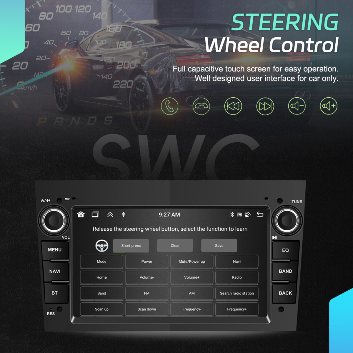 Vauxhall 7'' Car Stereo Multimedia Player GPS Navigation Android System with Built-in Apple CarPlay & Android Auto - Image 4