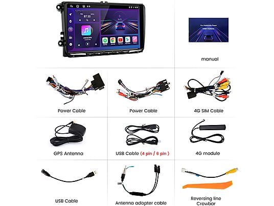 9" Volkswagen POLO,PASSAT,GOLF,TOURAN,SHARAN GPS Navigation Radio Android CarPlay Multimedia Player Bluetooth - Image 12