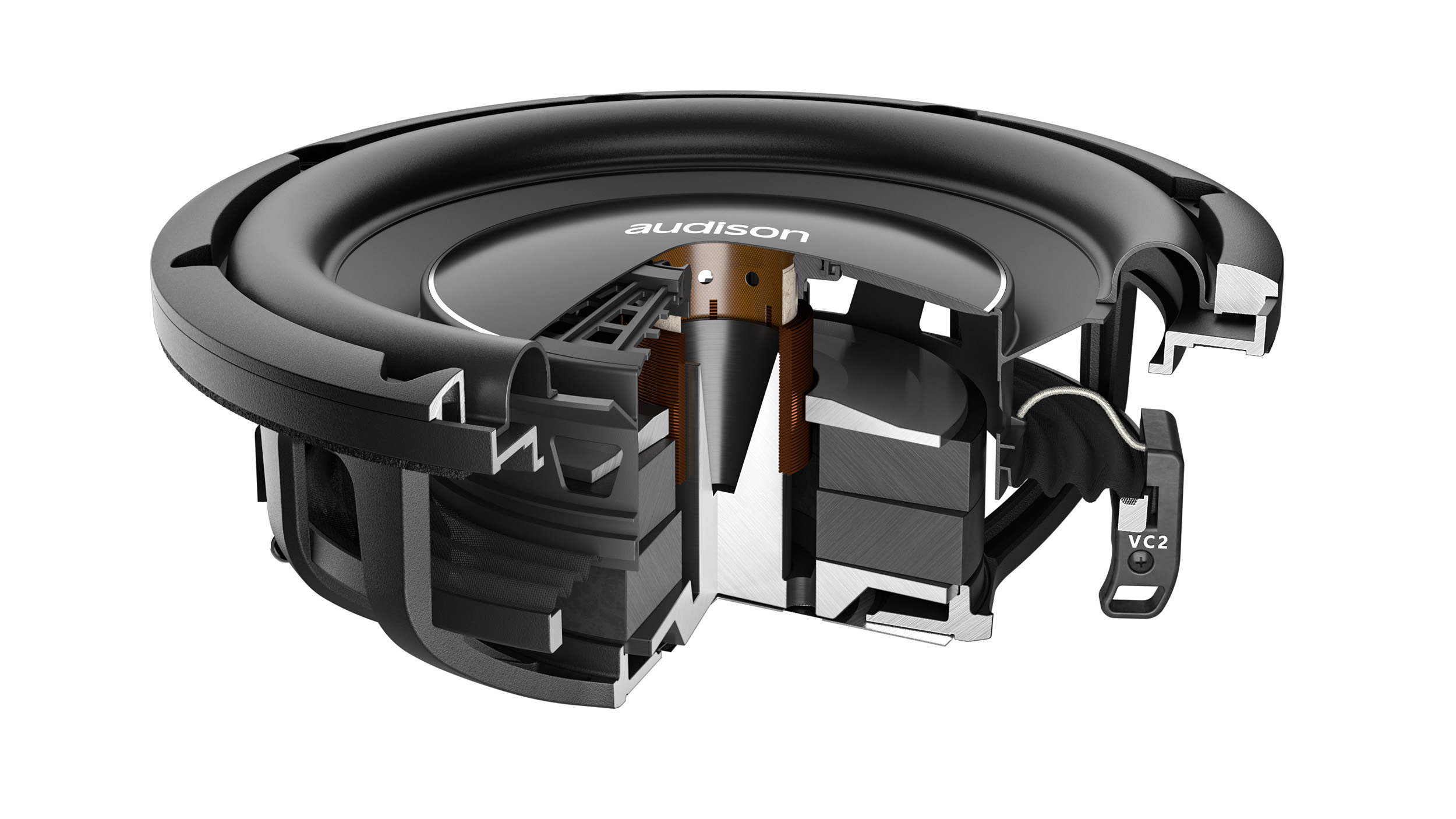 Audison Voce II – AV 10 D4 II Subwoofer Driver | Slim | 250 mm | Grille included - incarmusic.co.uk