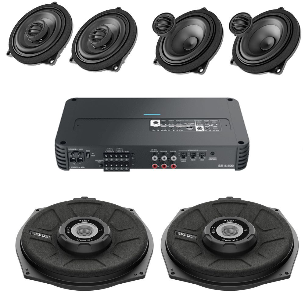 BMW 1,2,3,4,5,6,7,X Series Car Speakers, Subwoofer with 5 Channel Amplifier Package including Cables - incarmusic.co.uk
