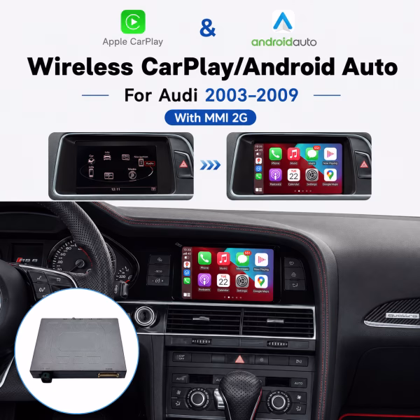 Wireless Apple CarPlay Android Auto For Audi A4 A5 S5 A6 A7 A8 MMI 2G High