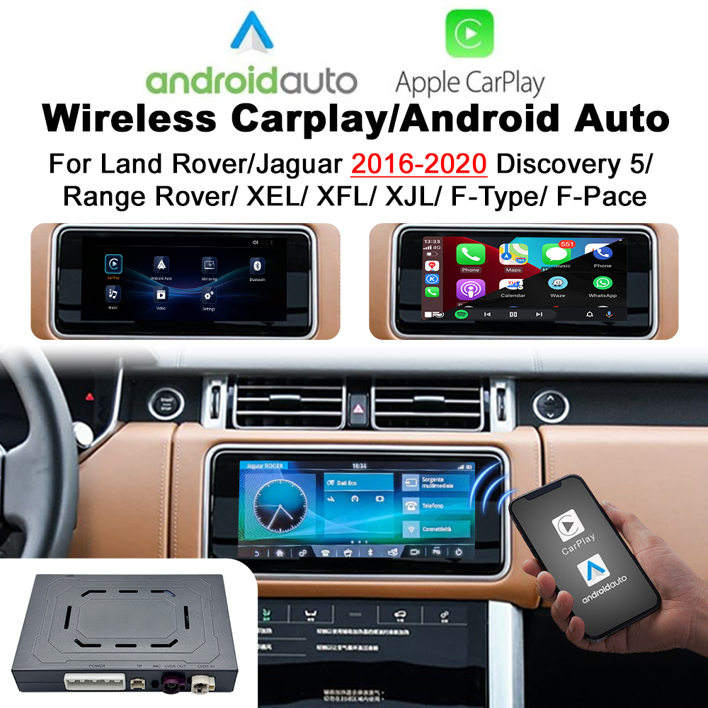 Wireless Apple CarPlay and Android Auto Interface for Land Rover Discovery Sport/ Discovery 5 2016-2018 with 10.1″ Screen...