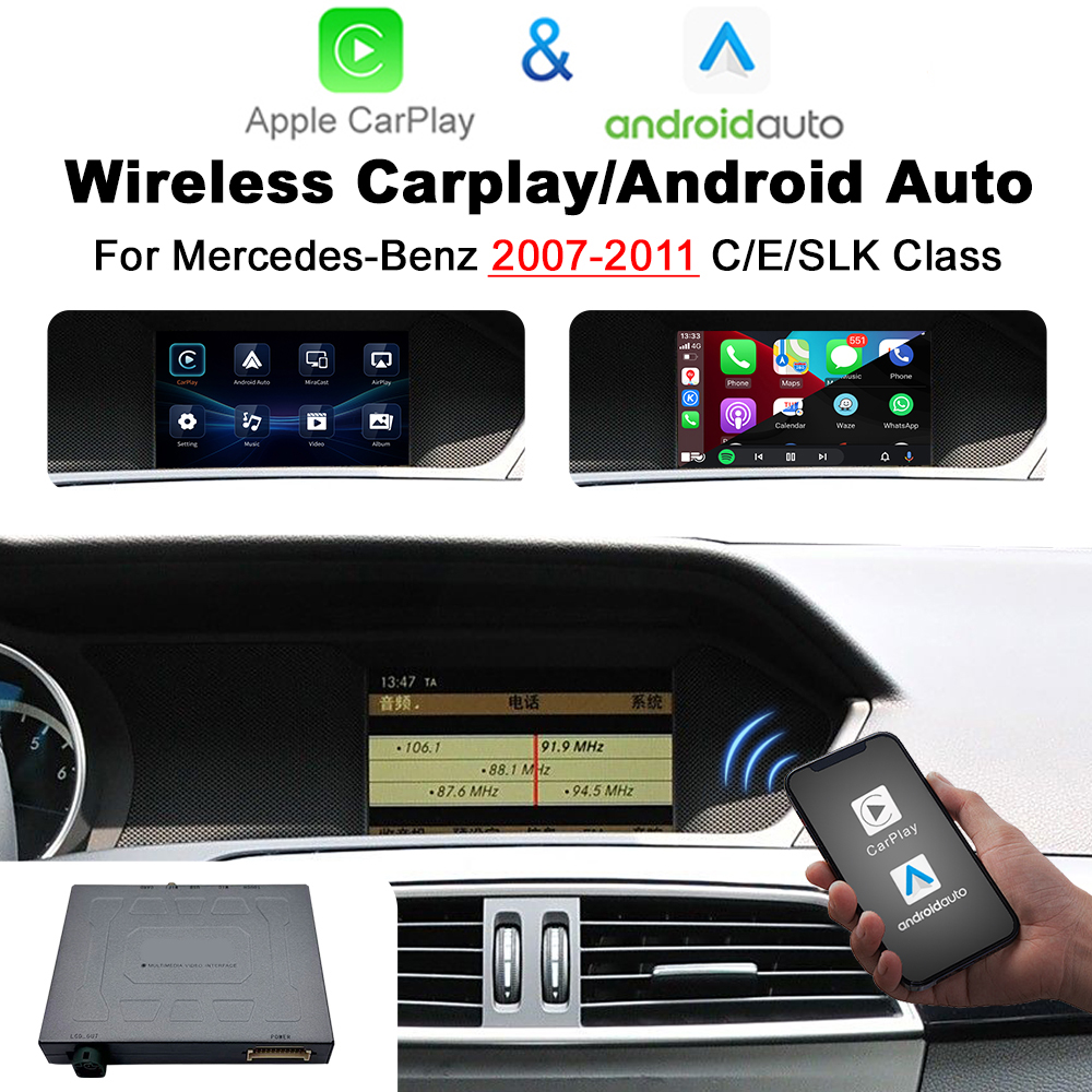 Wireless Apple CarPlay Android Auto Interface for Mercedes NTG 4 C E Class W204/W212 2007- 2011