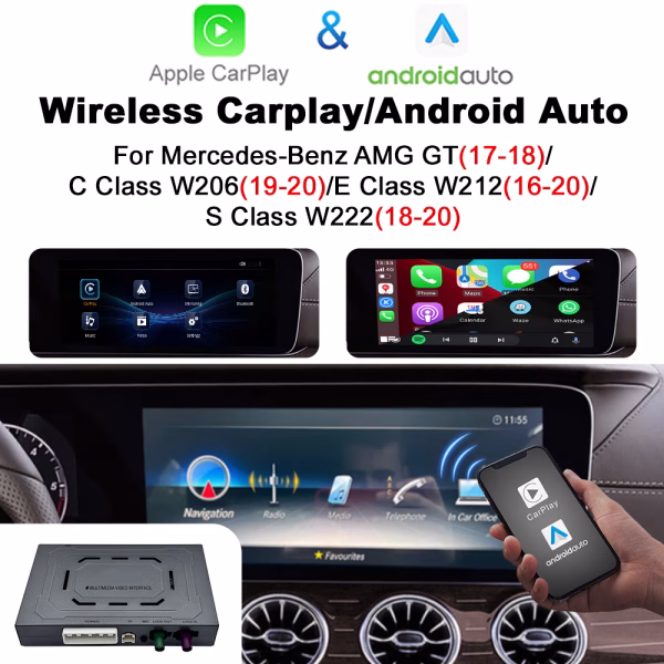 Mercedes NTG 5.5 Wireless Apple CarPlay Android Auto Interface AMG GT C E S Class