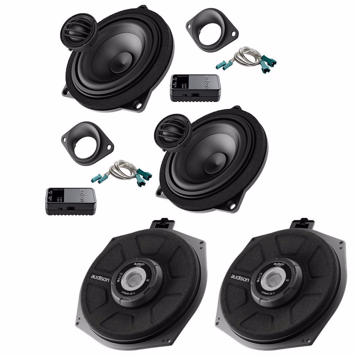 Audison BMW Upgrade Kit for Front Doors Speaker and Underseat Subwoofer - incarmusic.co.uk
