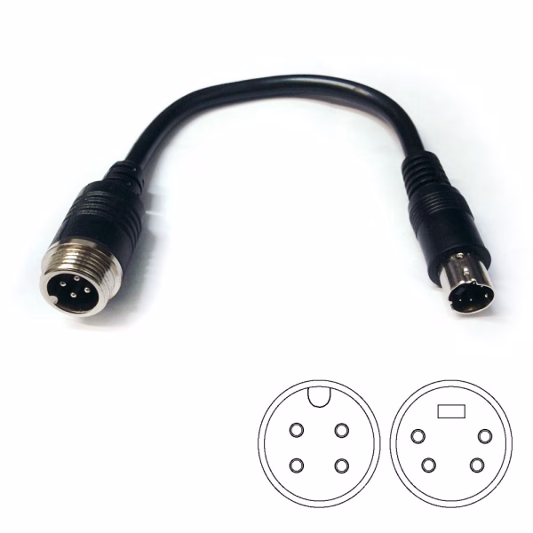 S-Video to NEW Aviation GX16 4 Pin Connector For CCTV Camera