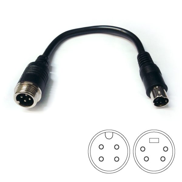 S-Video to NEW Aviation GX16 4 Pin Connector For CCTV Camera