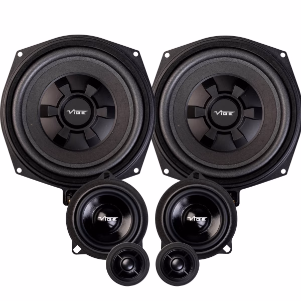 Vibe OPTISOUNDBMWF-V4 BMW Custom Fit 345 Watts 3 Way Component Door Speakers and Under-Seat Subwoofer Package