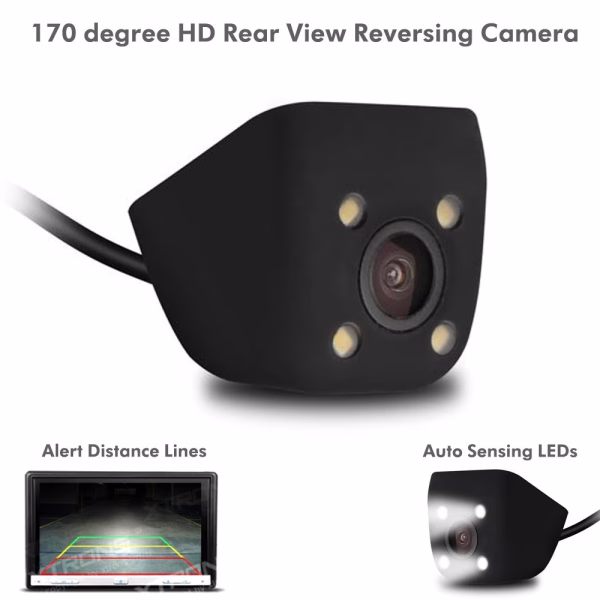 Universal 12V Rear View Reverse Day/Night Car Parking Camera With 4 LED Lights - incarmusic.co.uk