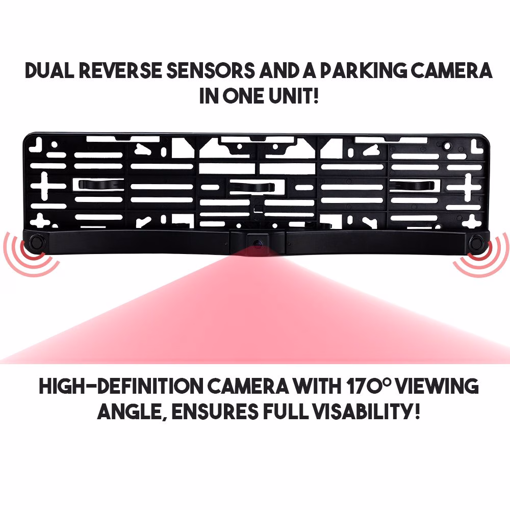 Number Plate Holder Mount Reverse Parking Sensor Sensors & Camera With Buzzer Camera Solutions pa_make - incarmusic.co.uk