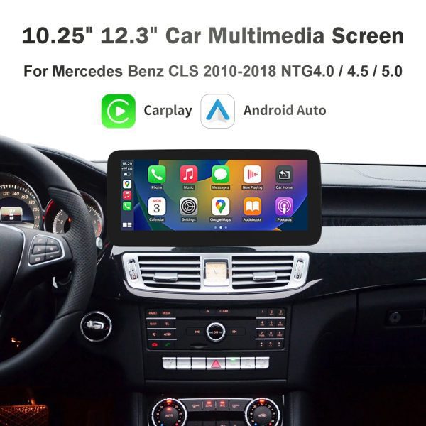 10.25" / 12.3" Car Multimedia Linux Screen with Apple CarPlay & Android Auto For Mercedes-Benz CLS W218 2010-2018 NTG 4/4.5/4.7/5.0