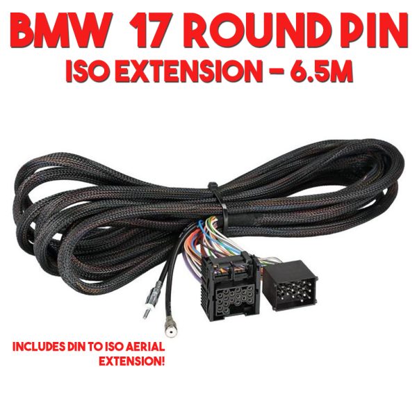 BMW 3 5 7 Series X5 Car Stereo ISO Rear Wiring Harness Aerial Extension - 6.5 Mtrs