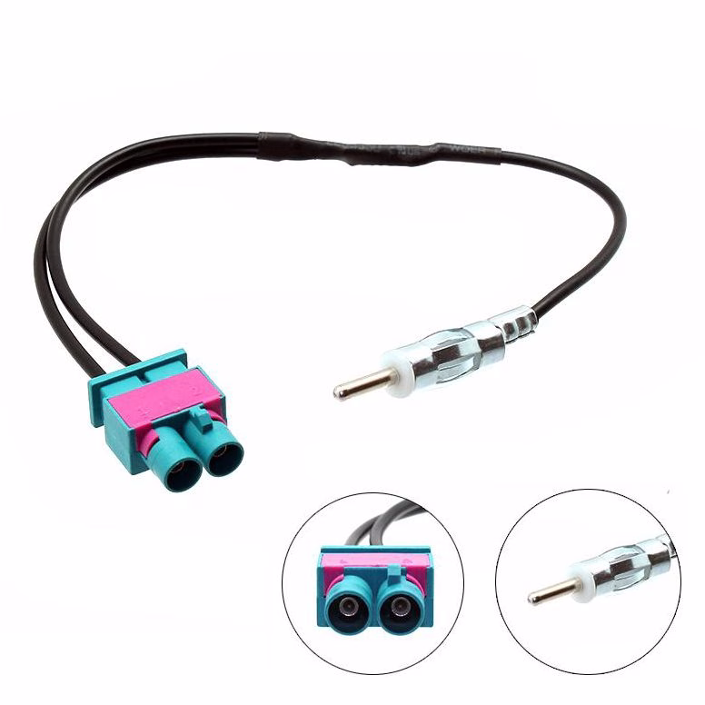 CT27AA51 Twin Fakra to Din Antenna Aerial Adaptor for Audi, Volkswagen, Seat, Skoda - incarmusic.co.uk