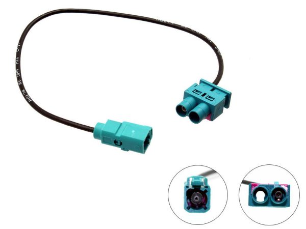 CT27AA70 Twin Male Fakra - Single Female Fakra Antenna Adapter for AUDI, Seat, Skoda, VW