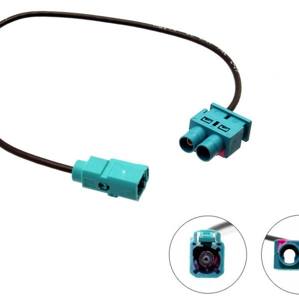 CT27AA70 Twin Male Fakra – Single Female Fakra Antenna Adapter for AUDI, Seat, Skoda, VW - incarmusic.co.uk