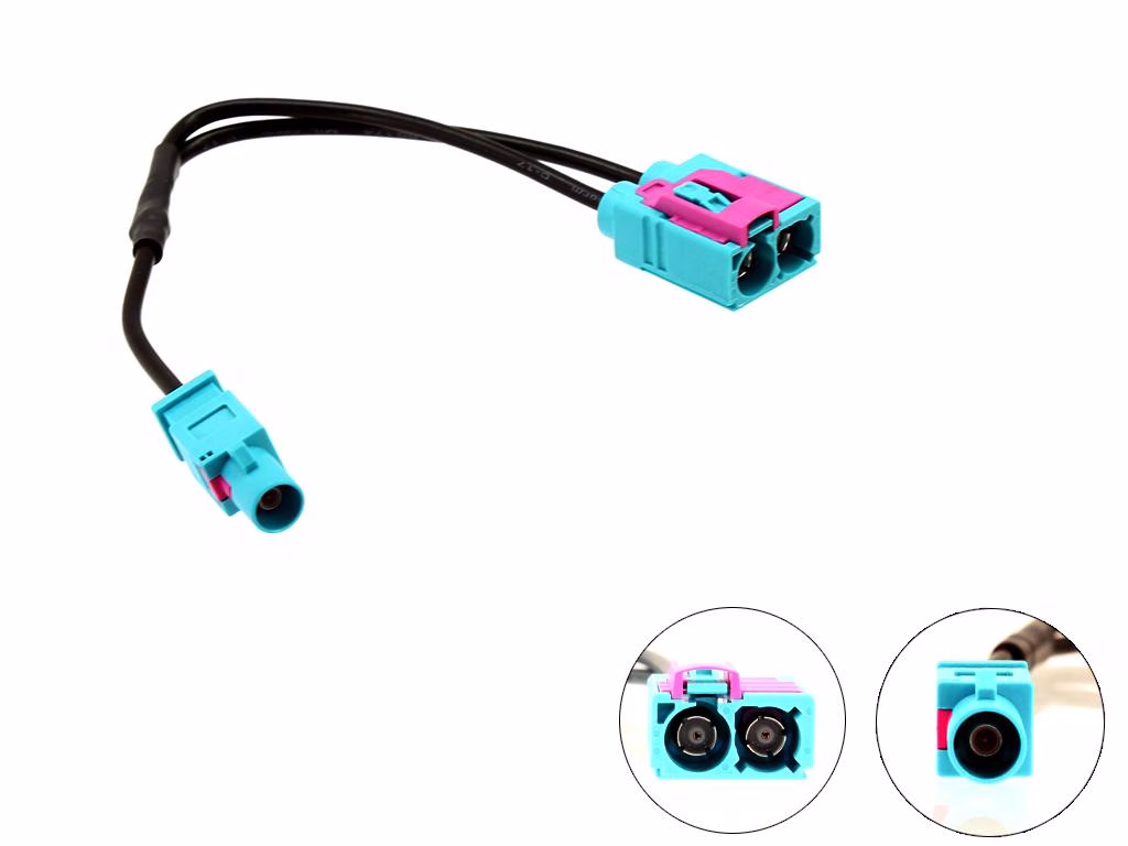 CT27AA83 Twin Fakra Female – Single Male Fakra Aerial Adaptor - incarmusic.co.uk