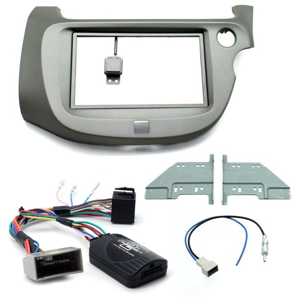 Honda Jazz 09-15 Double Din Car Stereo Facia Fitting Kit Steering Wheel Controls