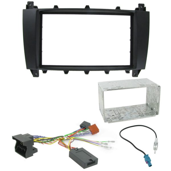Mercedes C Class W203 Double Din Fascia Steering Controls Car Stereo Fitting Kit