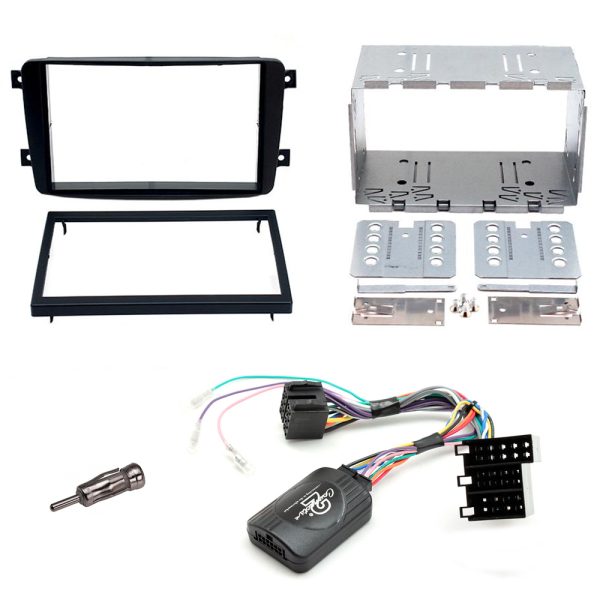 Mercedes C Class CLK Double Din Fascia Steering Controls Car Stereo Fitting Kit