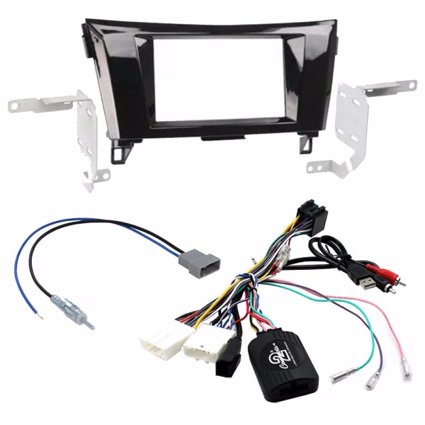 DoubleDin CarStereo Fascia Fitting Kit & Steering Interface For Nissan Qashqai/X-Trail 2015-2019