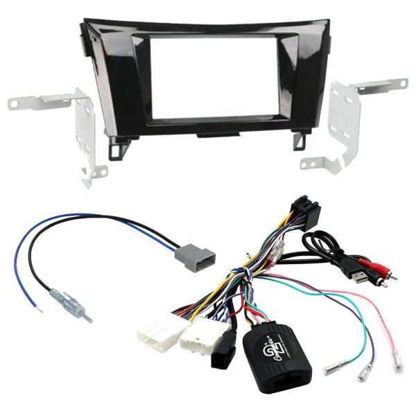 DoubleDin CarStereo Fascia Fitting Kit & Steering Interface For Nissan Qashqai/X-Trail 2015-2019