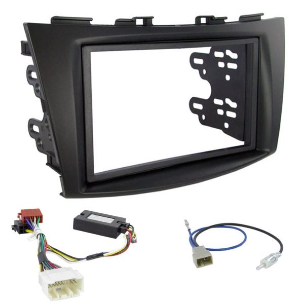 Suzuki Swift 2011-15 Double Din Facia Steering Controls Car Stereo Fitting Kit