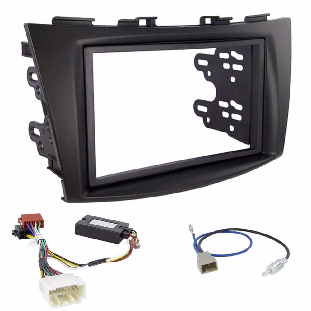Suzuki Swift 2011-15 Double Din Facia Steering Controls Car Stereo Fitting Kit - incarmusic.co.uk