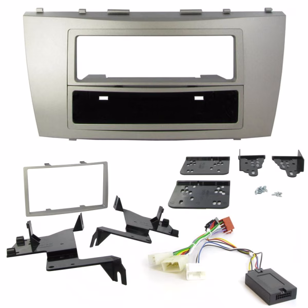 Double Din Fascia w/ Steering Controls Car Stereo Fitting Kit for Toyota Camry 2007-2010