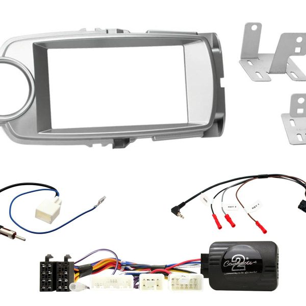 Double Din Fascia Steering Control Car Stereo Fitting Kit for Toyota Yaris 2012-2015 - incarmusic.co.uk