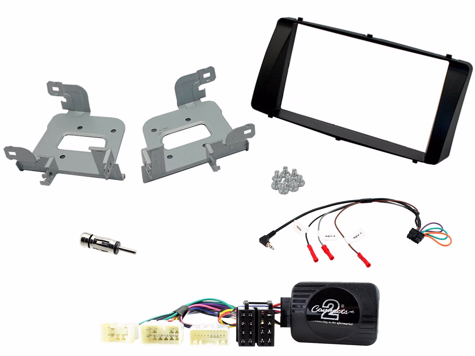Double Din Fascia Car Stereo Fitting Kit Steering Control for Toyota Corolla 2003-2008 - incarmusic.co.uk