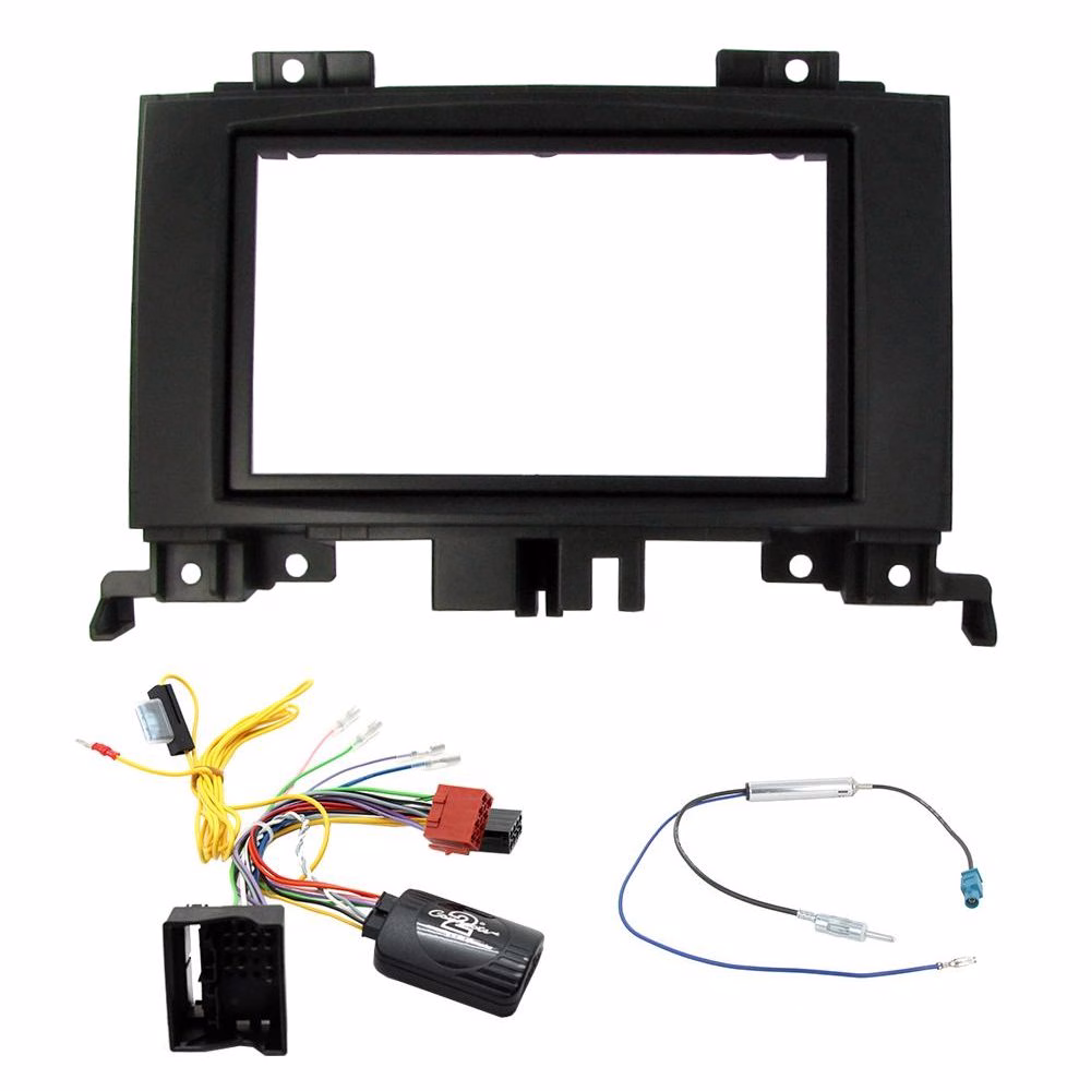 VW Crafter 2014-15 Double Din Fascia w/ Steering Controls Car Stereo Fitting Kit - incarmusic.co.uk