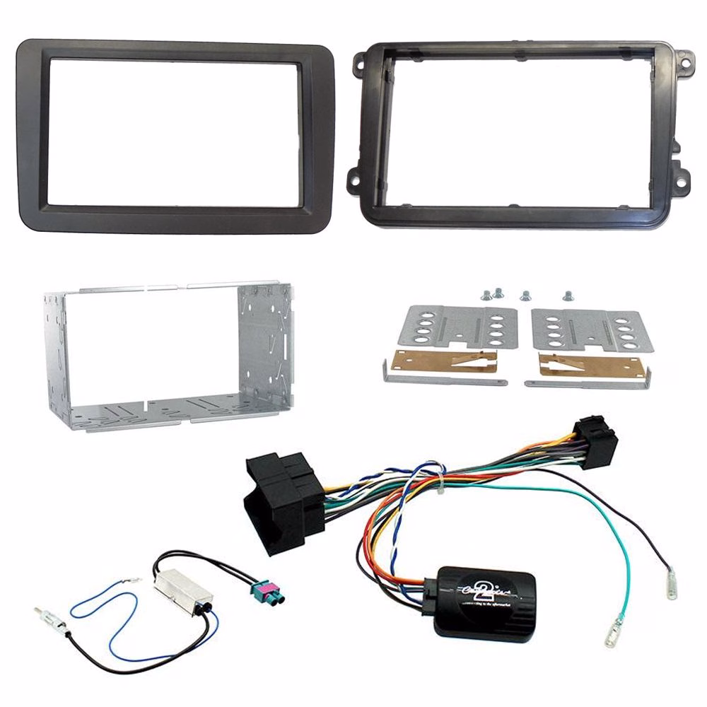 VW Volkswagen MIB-PQ Double Din Fascia Steering Control Car Stereo Fitting Kit - incarmusic.co.uk