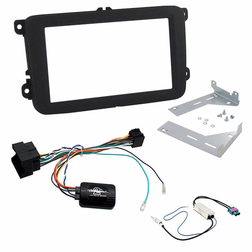 Volkswagen VW 2015 Double Din Fascia w/ Steering Control Car Stereo Fitting Kit - incarmusic.co.uk