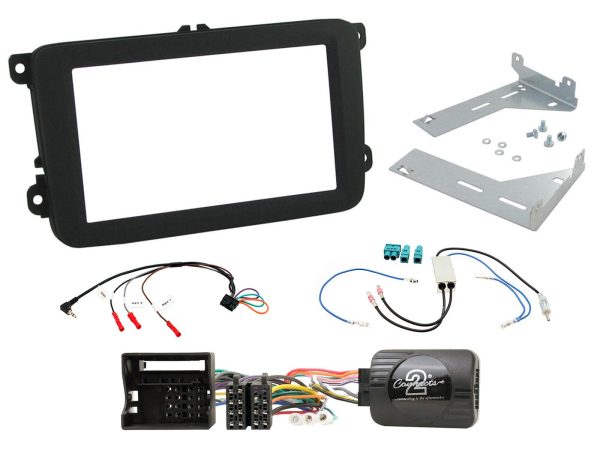 Double Din Fascia Steering Control Car Stereo Pro Kit For VW Golf Mk5 Mk6 Tiguan