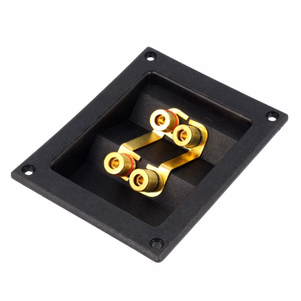 Double Speaker Subwoofer Box Enclosure Square Twin Dual Terminal Binding Post - incarmusic.co.uk