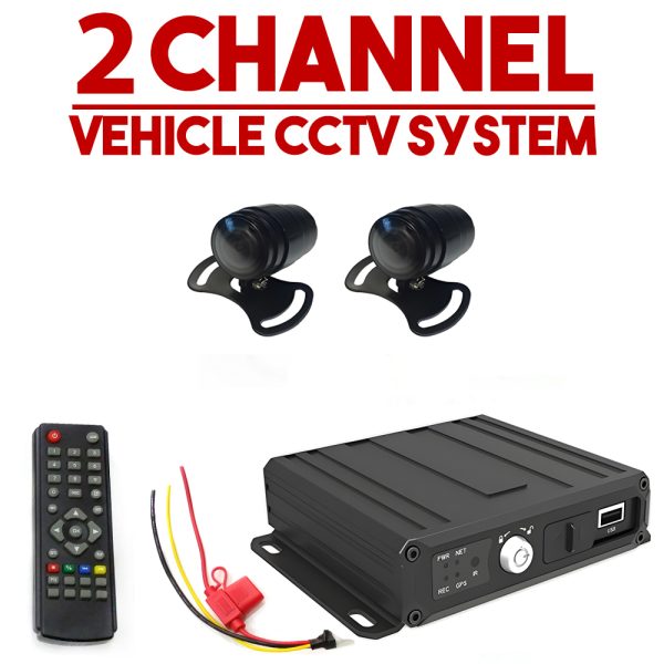 2x Cameras Vehicle CCTV DVR In Car Taxi Van Camera Security Monitoring System