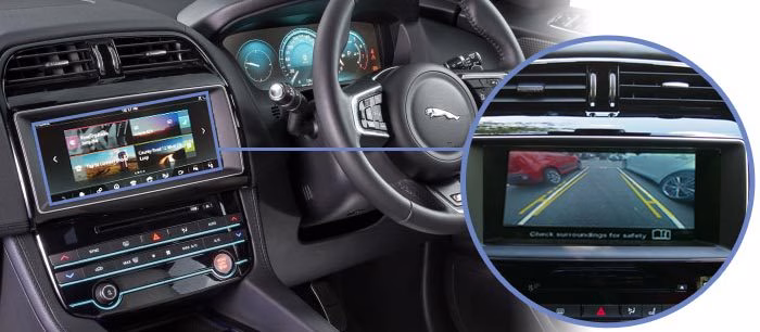 Front and Rear Camera Integration Kit for Jaguar/Land Rover 2017 Onwards with 8″/10.2″ Screen Camera Integration...