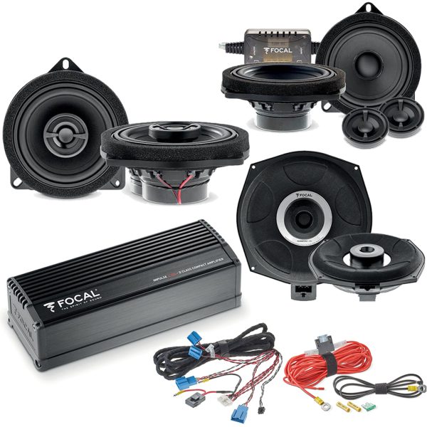 FOCAL-INSIDE-BMW-1 – BMW Car Audio Two-way Component & Coaxial Speaker with Amplifier and Subwoofer Package -...